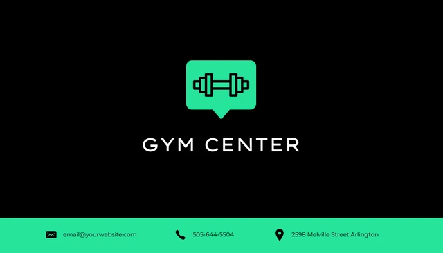 Green and Black Simple Gym Business Card - Page 2