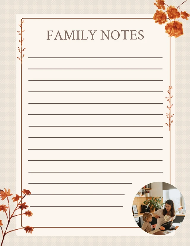 Rustic Brown Family Notes Template