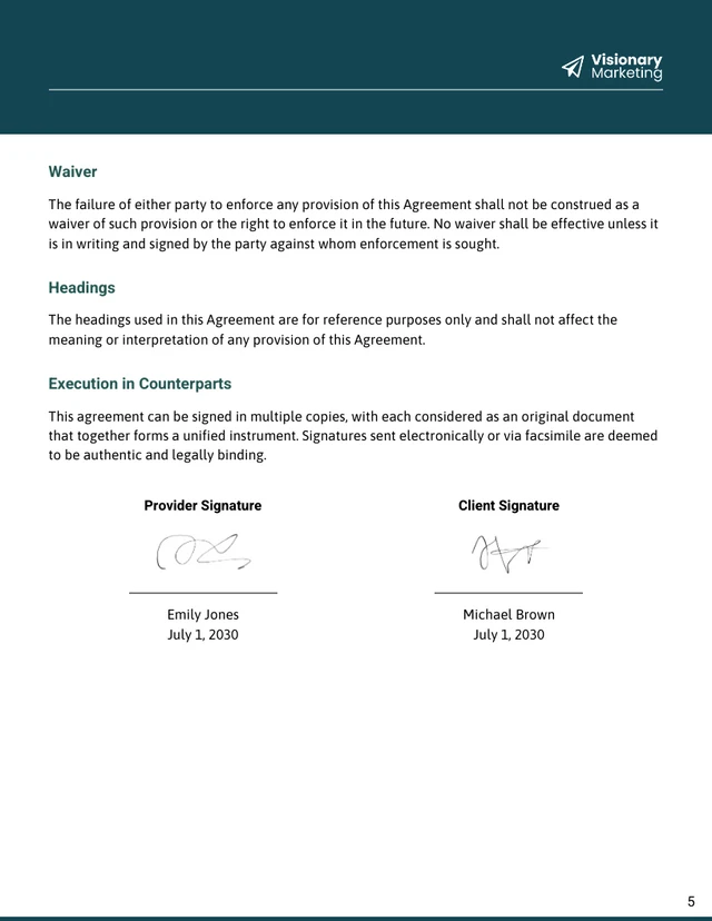 Advertising Agency Contract Template - Page 5