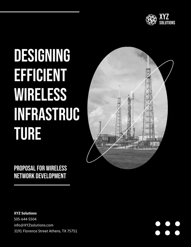 Black White Simple Wireless Network Proposal - Page 1