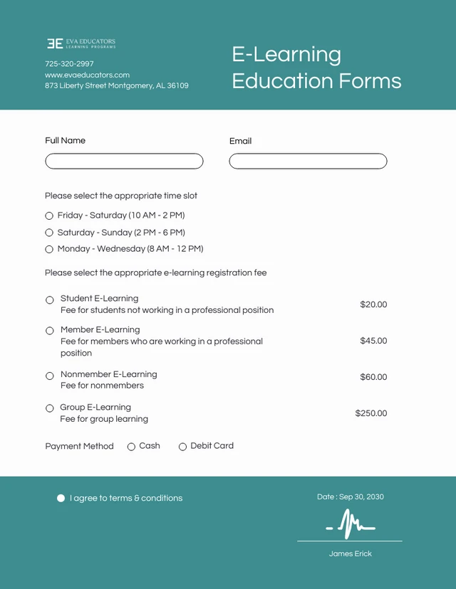 Simple Green Education Forms Template