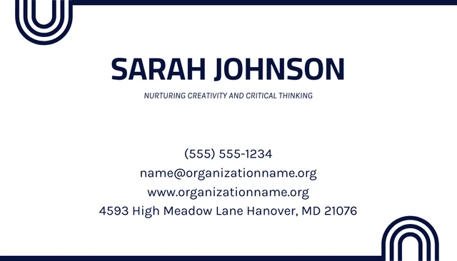 Navy And White Professional Student Business Card - Page 2