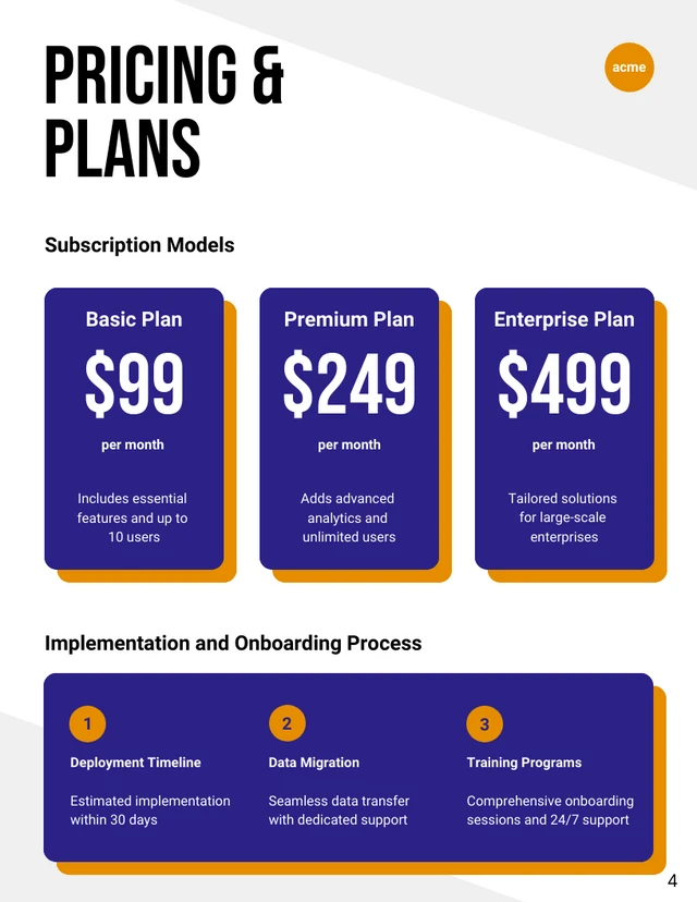 Software as a Service (SaaS) Proposal - Page 4