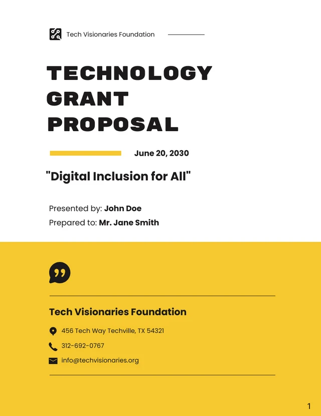 Technology Grant Proposal Template