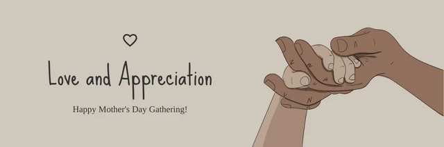 Brown Minimalist Illustration Mothers Day Gathering Banner Template