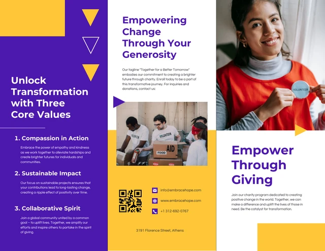 Modern Bright Volunteering Charity Brochure - Page 1