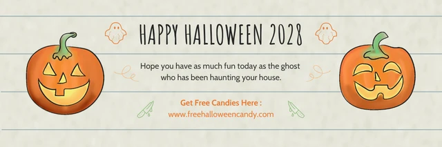 Light Green Simple Illustration Halloween Banner Template