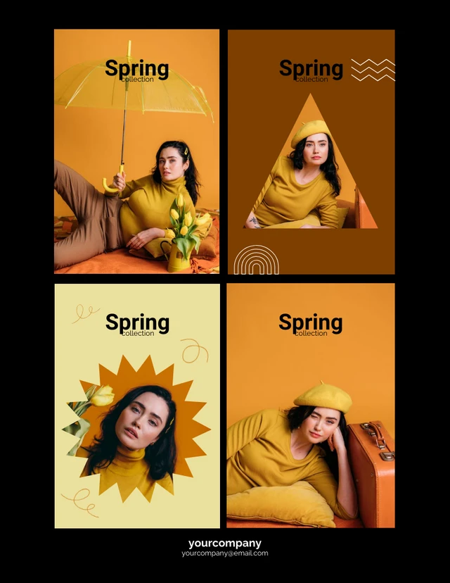 Spring Collection Collage Fashion Poster Template
