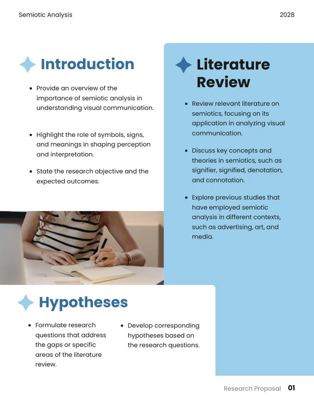 Light Blue Shape Semiotic Analysis Research Proposal - Page 2