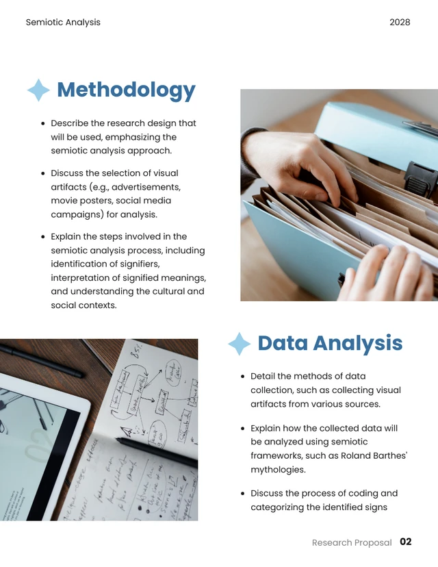 Light Blue Shape Semiotic Analysis Research Proposal - Page 3