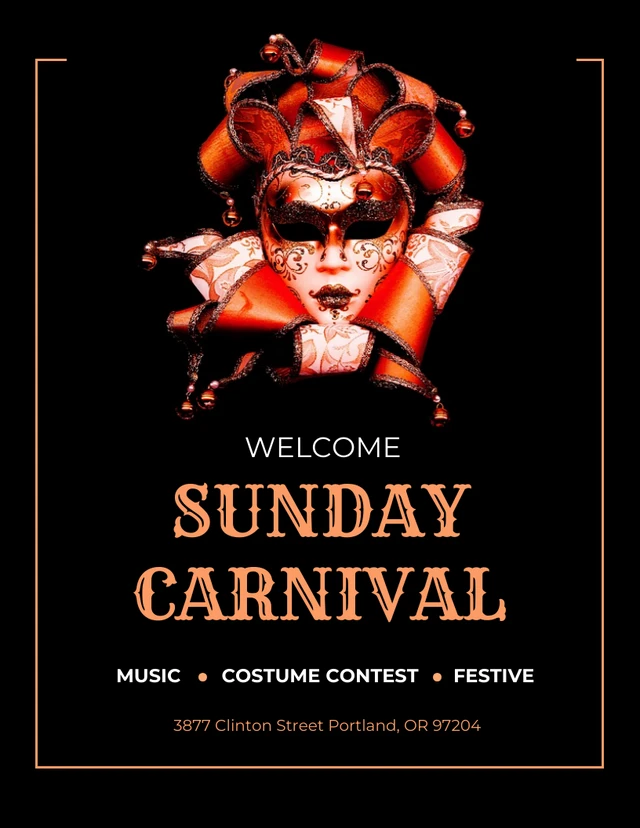 Black Traditional Sunday Carnival Template
