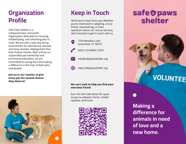 Pet Adoption & Rescue Services Brochure - Page 1