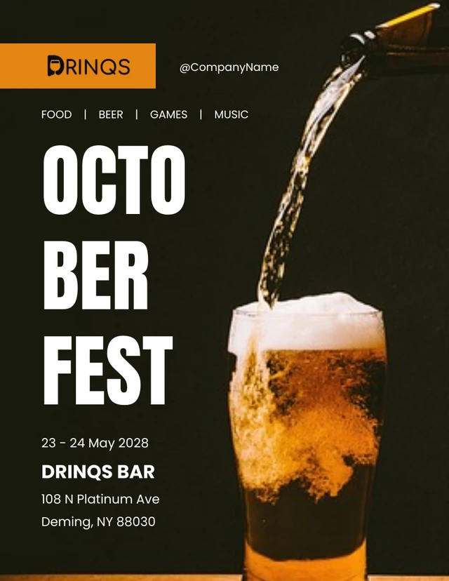 Black Elegant Octobeer Fest Template
