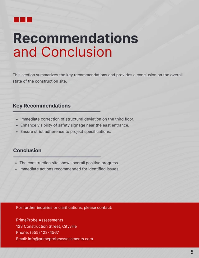 Site Inspection Report - Page 5