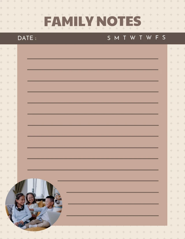 Brown Family Notes Page Template