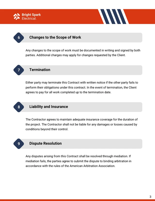 Residential Electrical Contract Template - Page 3