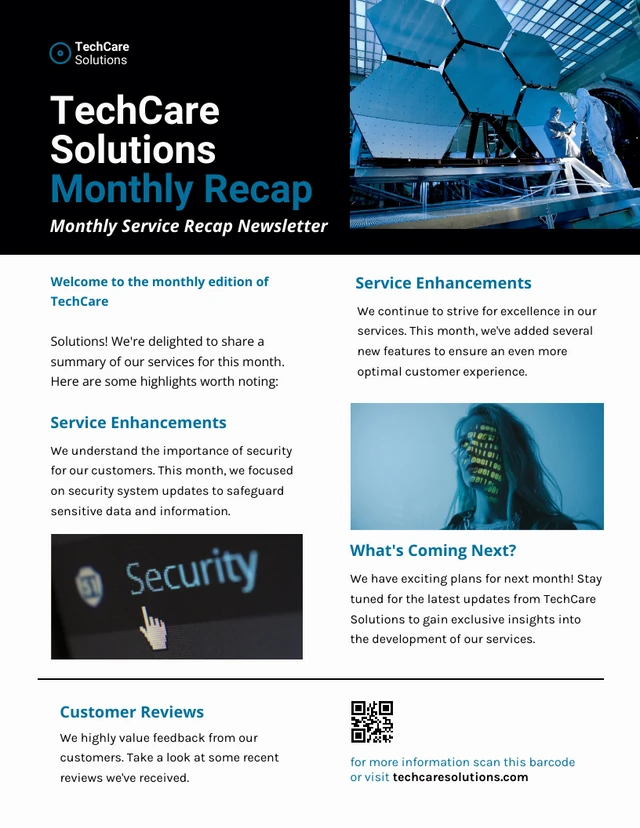 Monthly Service Recap Newsletter Template