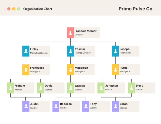 White And Beige Modern Organization Chart Template