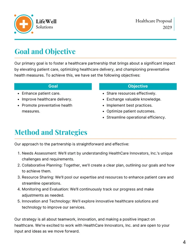 Orange and Cyan Modern Minimalist Healthcare Proposal - Page 4