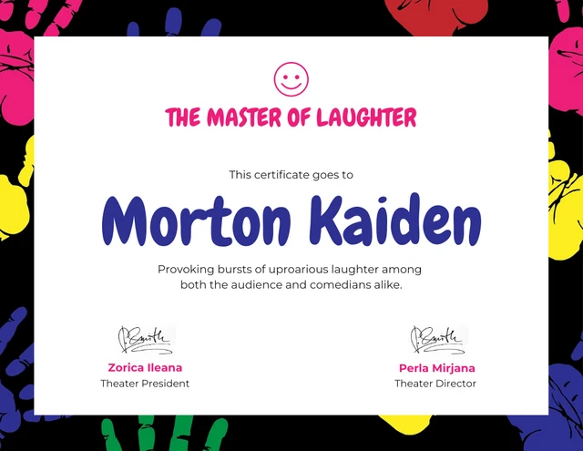 Black Playful Funny Certificate Template