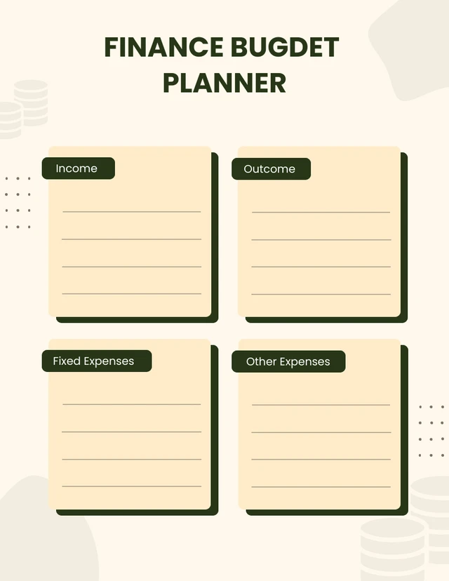 Light Cream Minimalist Finance Planner Template