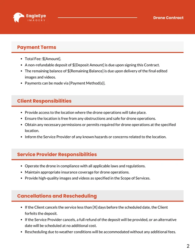 Drone Contract Template - Page 2