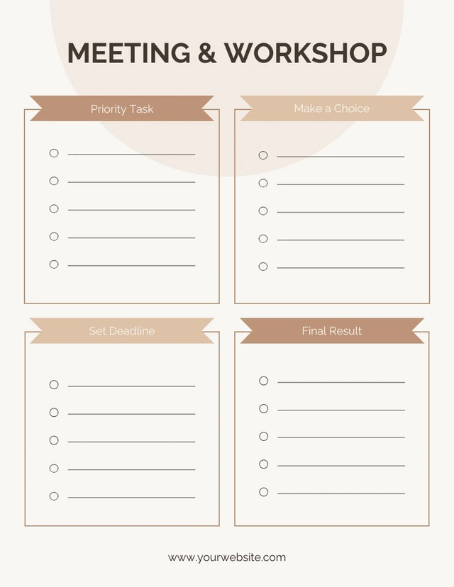 Beige Meeting & Workshop Schedule Template