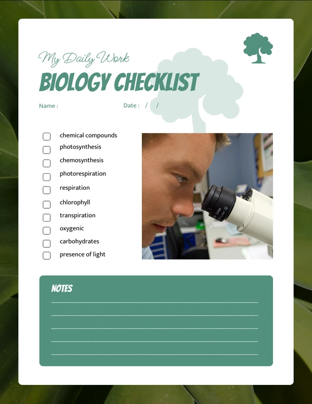 Green Minimalist Work Biology Checklist