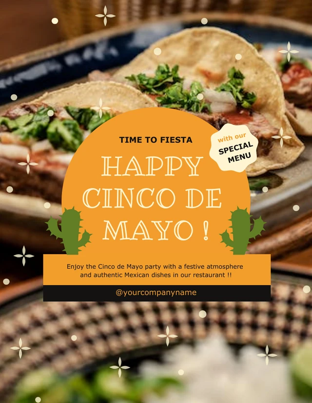 Yellow Restaurant Cinco De Mayo Party Template
