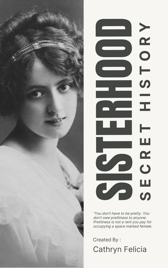 Beige Vintage Sisterhood Book Cover Template