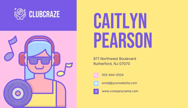 Colorful DJ Business Card - Page 1