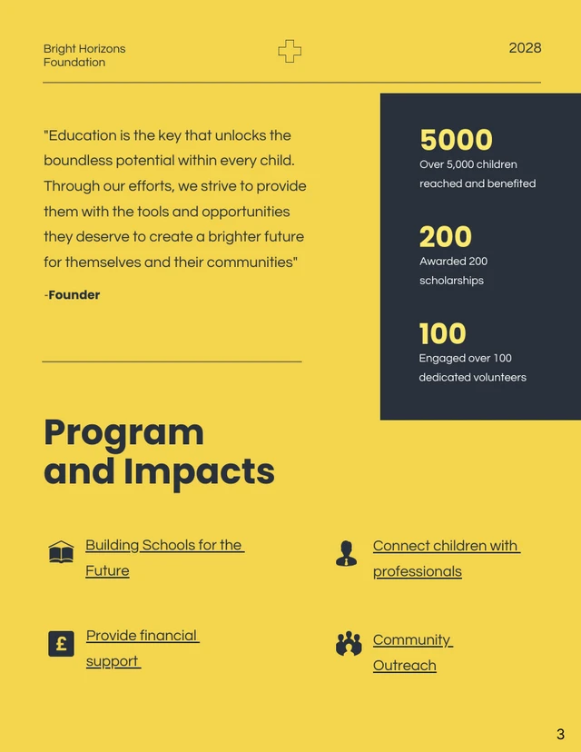 Simple Yellow Charity Reports - Page 3