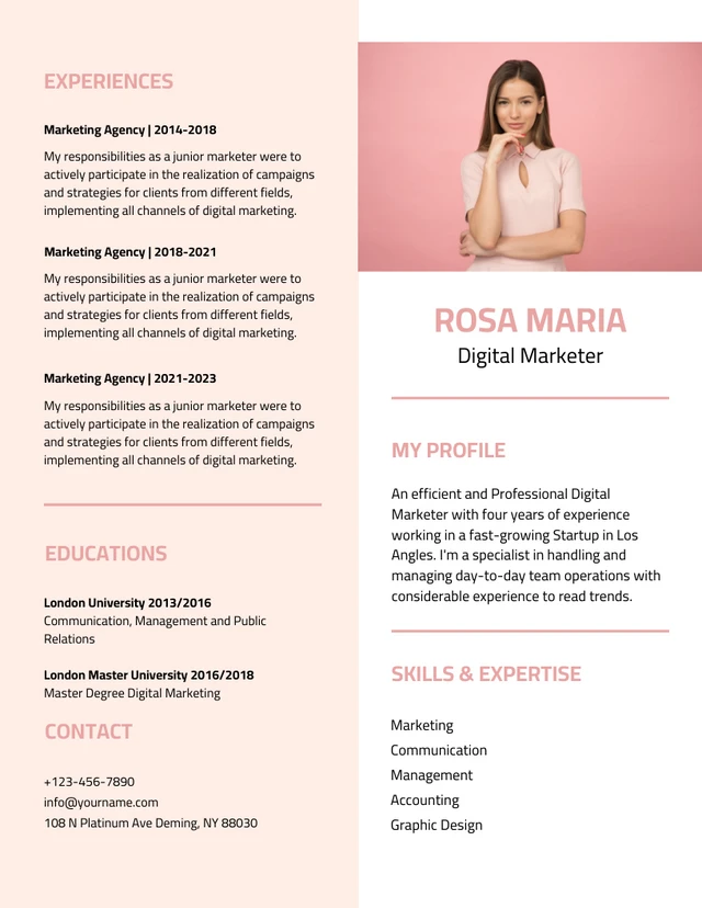 White And Cream Simple Creative Resume Template
