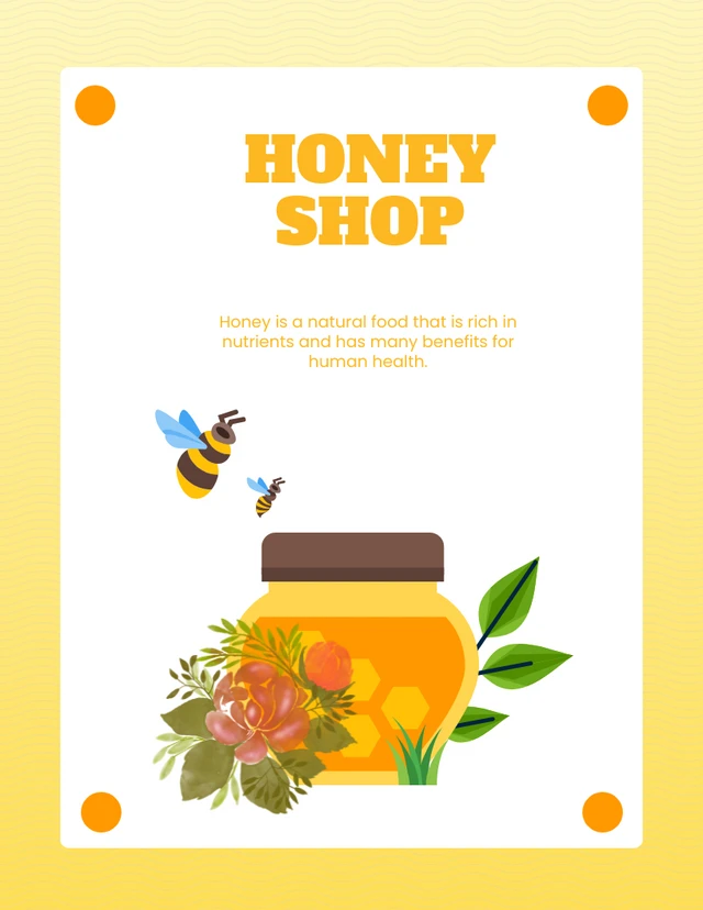 Poster simple Production Honey Sweet Products Template
