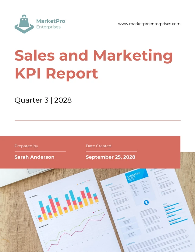 Orange and Green Turquoise Minimalist Sales KPI Report - Page 1