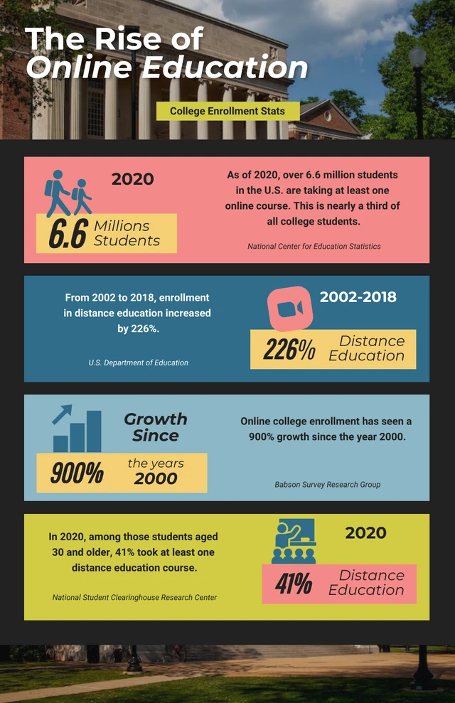 Modern Fun Color College Infographic Template