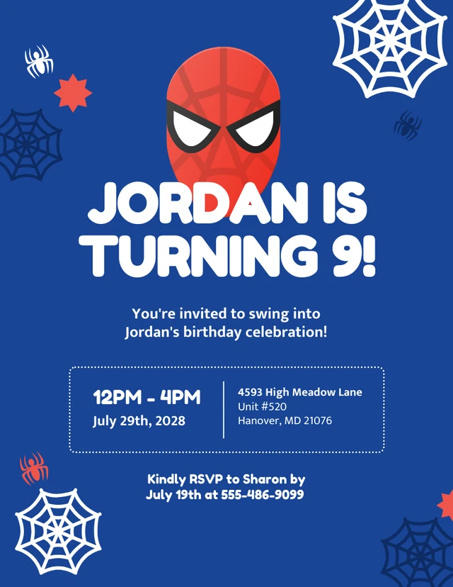 Blue And Red Superhero Invitation Template