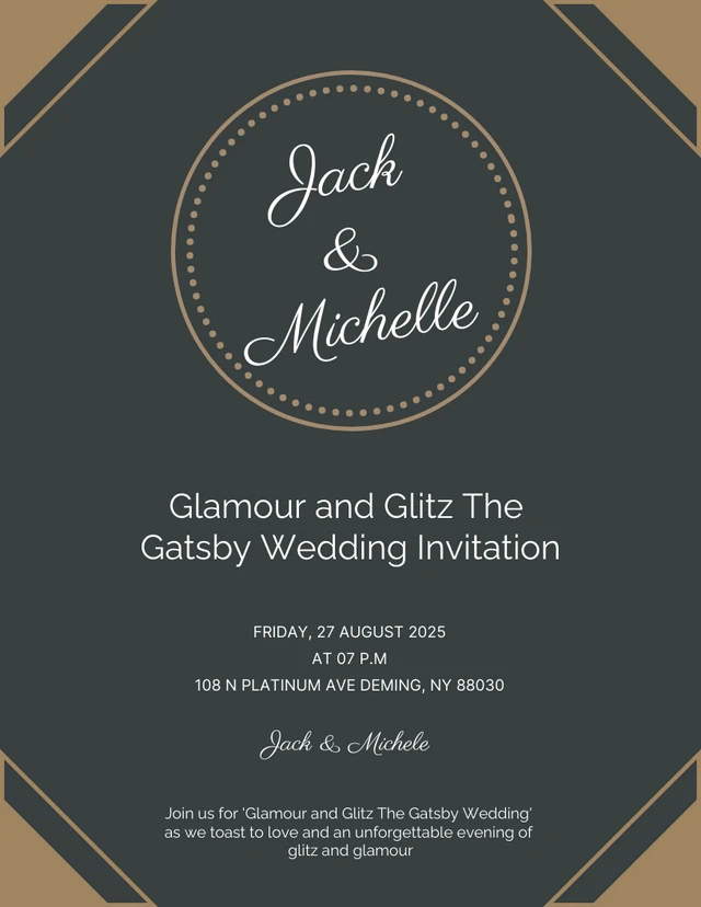 Soft Green Simple Design Gatsby Invitation Template