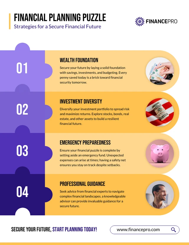 Financial Planning Puzzle Infographic Template