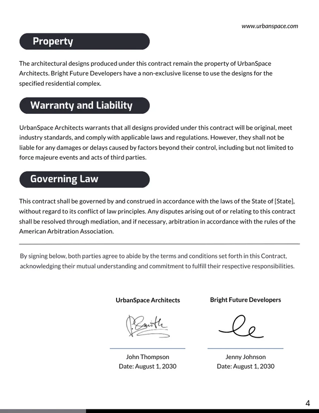 Architectural Design Contract Template - Page 4