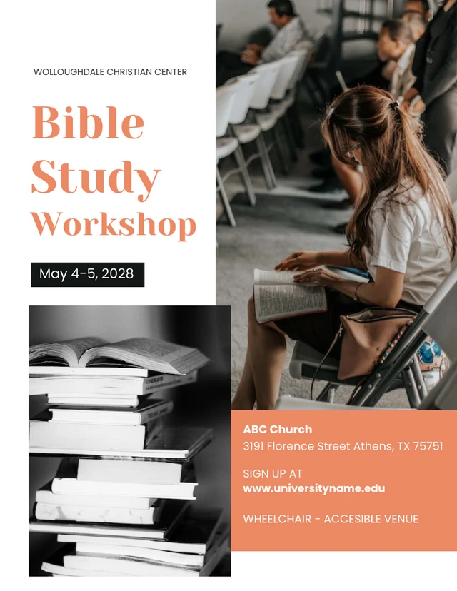 Orange and Black Bible Study Workshop Template
