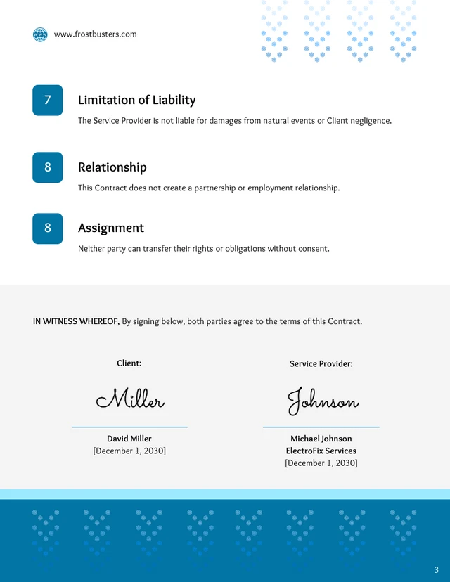 Residential Snow Removal Contract Template - Page 3