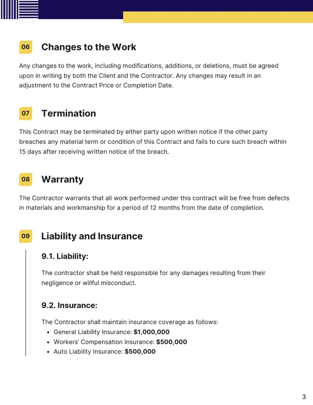 Welding Contract Template - Page 3