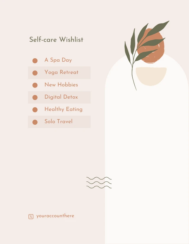 Pastel Peach Aesthetic Self Care Wishlist Template