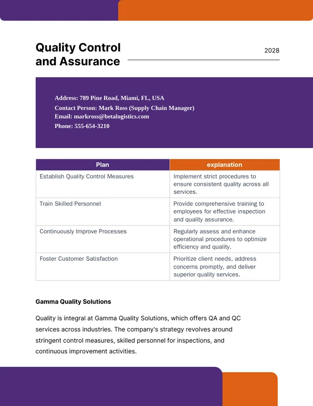 Purple And Orange Simple Minimalist Operational Plan - Page 4