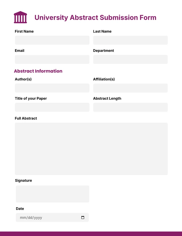 White Simple University Abstract Form Template