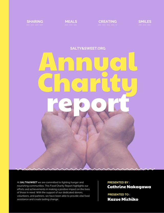 Pastel Purple and Yellow Food Charity Report - Page 1