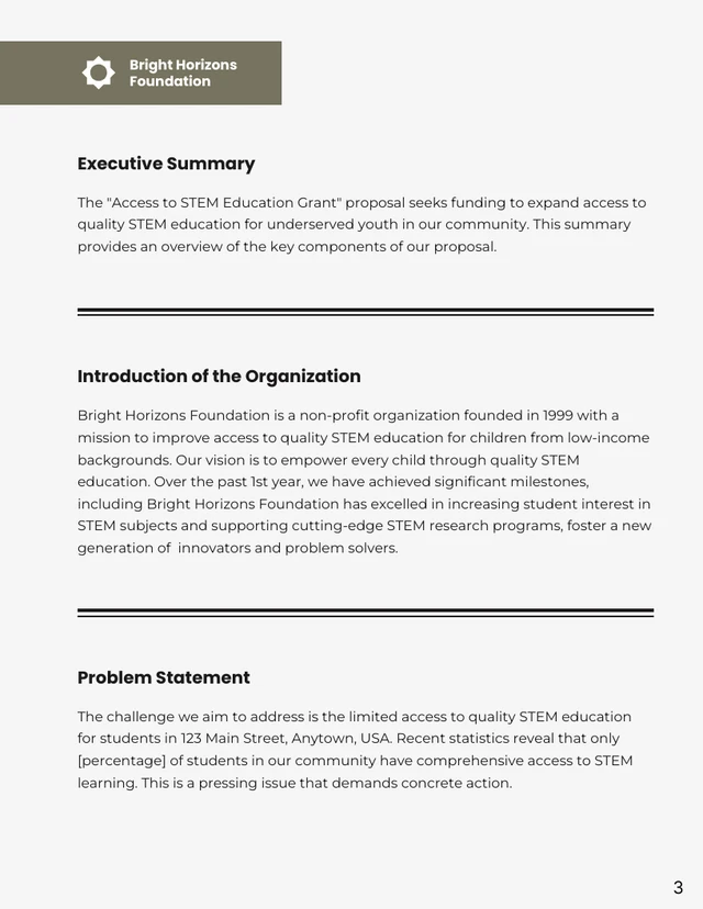 Slate Gray and Blue Minimalist Simlple Grant Proposals - Page 3