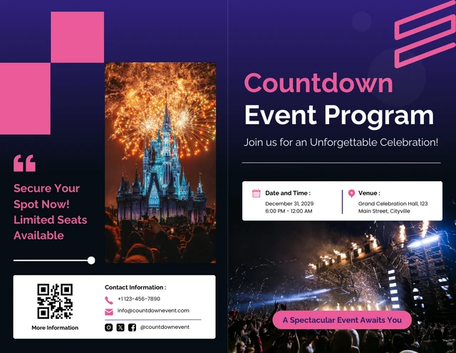 Countdown Event Program Half-Fold Brochure - Page 1