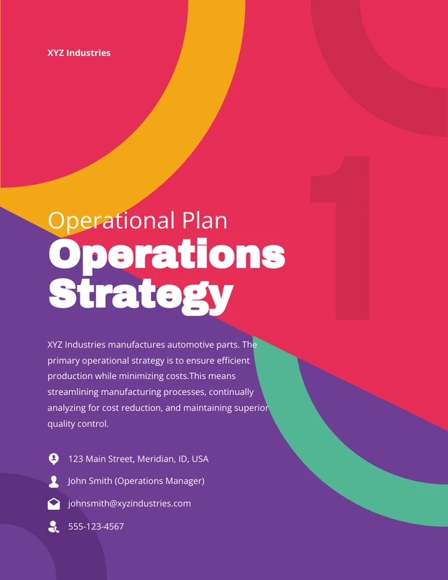 Colorful Shape Simple Operational Plan - Page 1